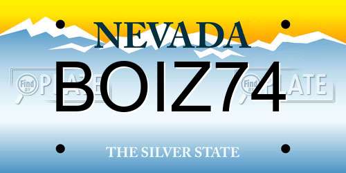 BOIZ74 Nevada License Plate
