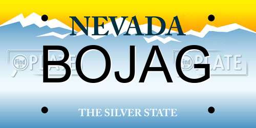 BOJAG Nevada License Plate