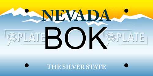 BOK Nevada License Plate