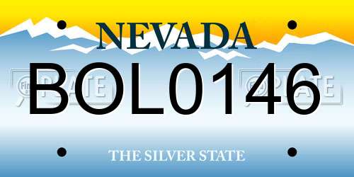 BOL0146 Nevada License Plate