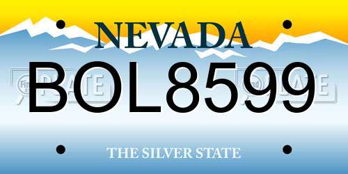 BOL8599 Nevada License Plate