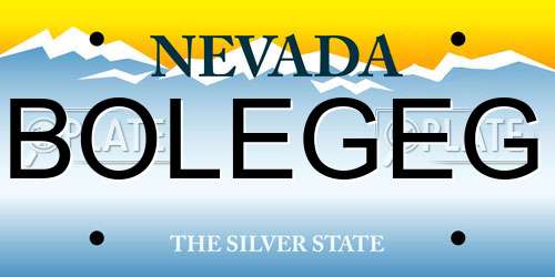 BOLEGEG Nevada License Plate