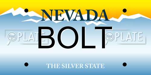 BOLT Nevada License Plate