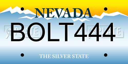 BOLT444 Nevada License Plate