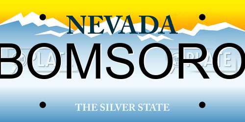 BOMSORO Nevada License Plate
