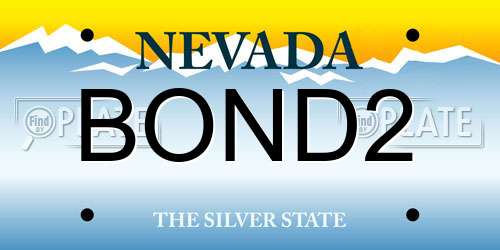 BOND2 Nevada License Plate