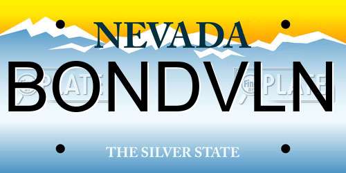 BONDVLN Nevada License Plate