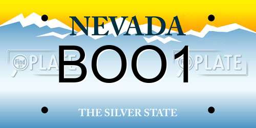 BOO1 Nevada License Plate