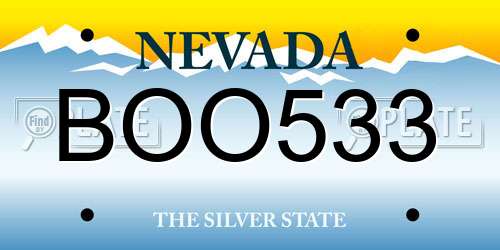 BOO533 Nevada License Plate