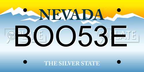 BOO53E Nevada License Plate