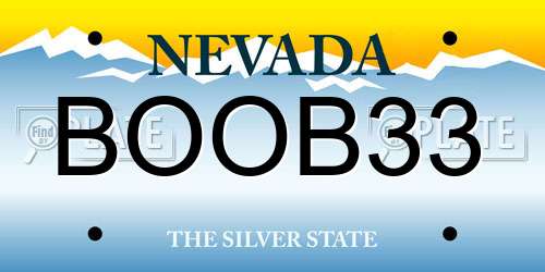 BOOB33 Nevada License Plate