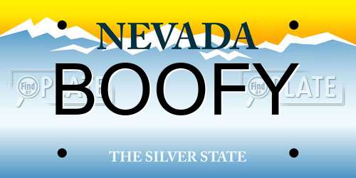 BOOFY Nevada License Plate
