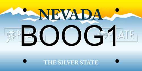 BOOG1 Nevada License Plate