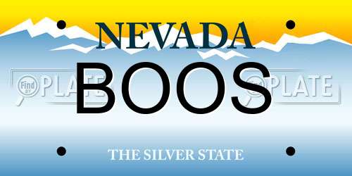 BOOS Nevada License Plate