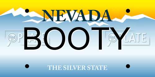 BOOTY Nevada License Plate