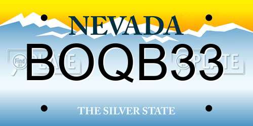 BOQB33 Nevada License Plate