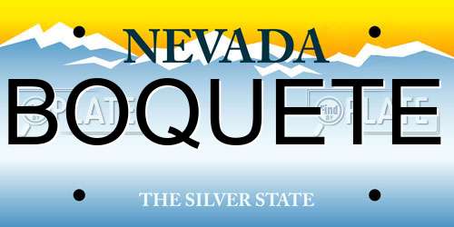BOQUETE Nevada License Plate