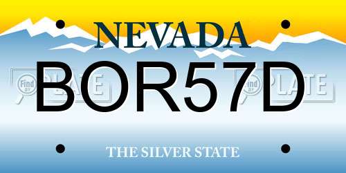 BOR57D Nevada License Plate