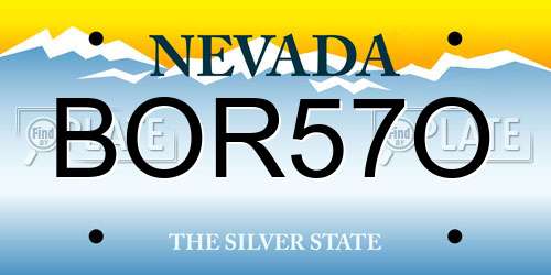 BOR57O Nevada License Plate