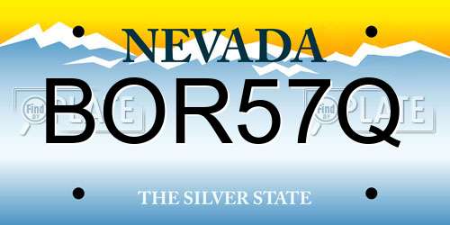 BOR57Q Nevada License Plate