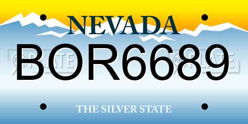 BOR6689 Nevada License Plate