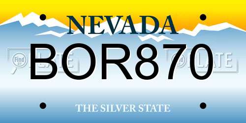 BOR870 Nevada License Plate