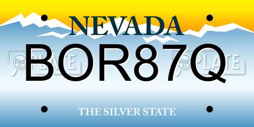 BOR87Q Nevada License Plate