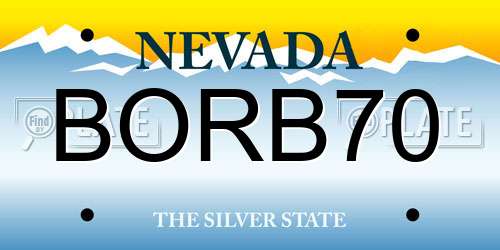 BORB70 Nevada License Plate