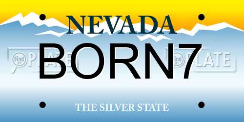 BORN7 Nevada License Plate