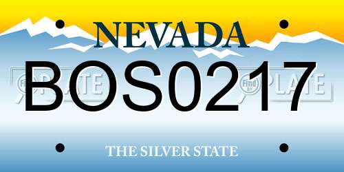 BOS0217 Nevada License Plate