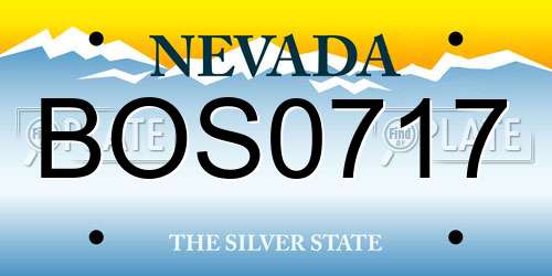 BOS0717 Nevada License Plate