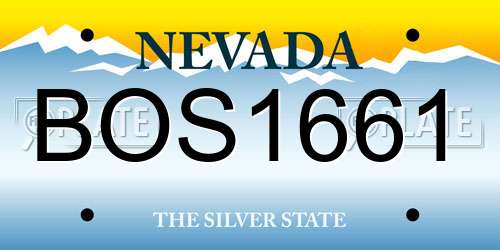 BOS1661 Nevada License Plate