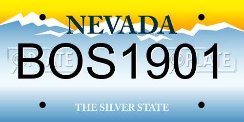 BOS1901 Nevada License Plate