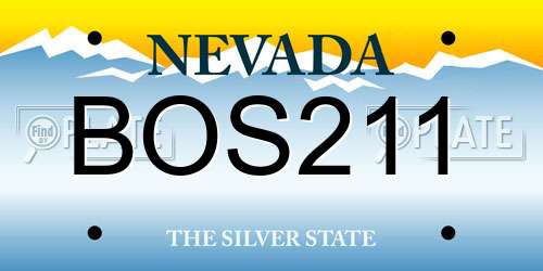 BOS211 Nevada License Plate