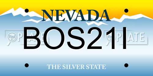 BOS21I Nevada License Plate