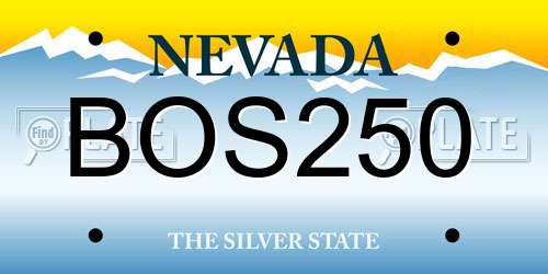 BOS250 Nevada License Plate