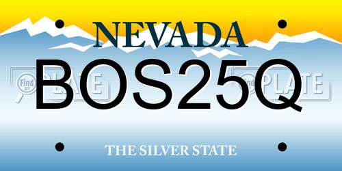 BOS25Q Nevada License Plate