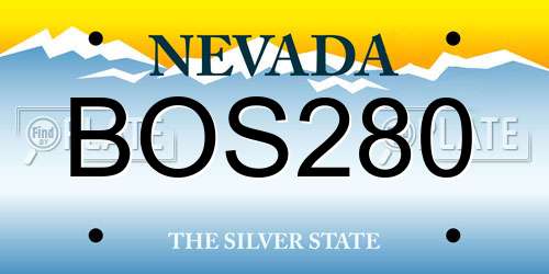 BOS280 Nevada License Plate