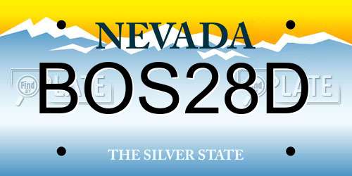 BOS28D Nevada License Plate
