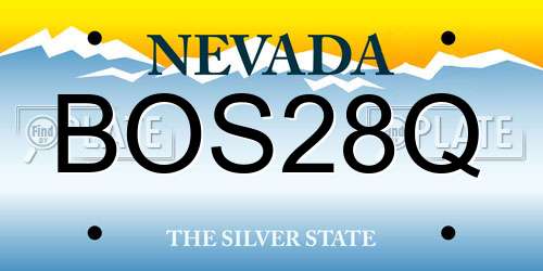 BOS28Q Nevada License Plate