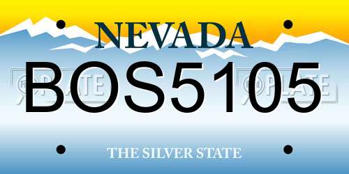 BOS5105 Nevada License Plate
