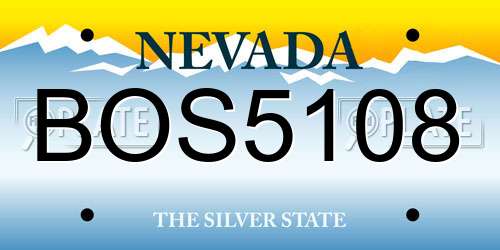 BOS5108 Nevada License Plate