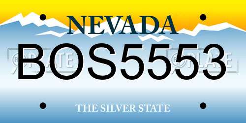 BOS5553 Nevada License Plate
