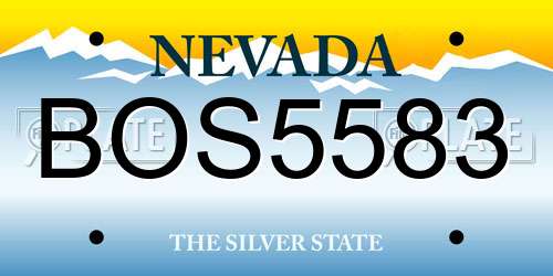 BOS5583 Nevada License Plate