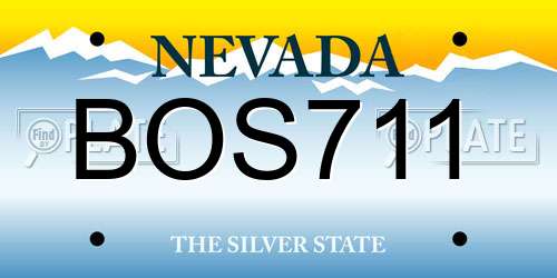 BOS711 Nevada License Plate
