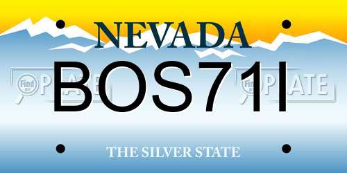 BOS71I Nevada License Plate