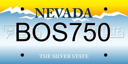 BOS750 Nevada License Plate