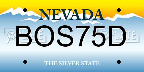 BOS75D Nevada License Plate