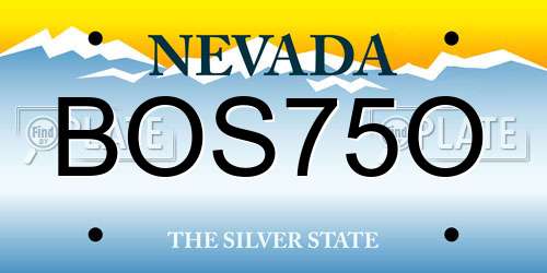 BOS75O Nevada License Plate