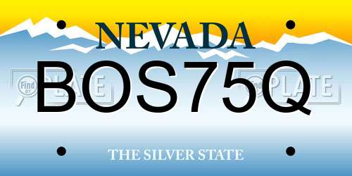 BOS75Q Nevada License Plate